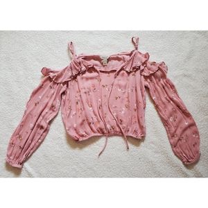 Arizona Jean Co. Cold Shoulder Cropped Blouse